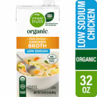 FREE RANGE CHICKEN BROTH LOW SODIUM - SIMPLE TRUTH ORGANIC - 32 OZ