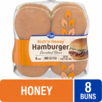 Kroger® Rich N Honey Hamburger Buns 8 ct / 16 oz