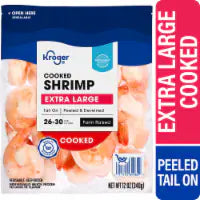Kroger® Extra Large Shrimp Cooked Peeled & Deveined Tail On 12 ounces