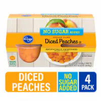 Kroger® Yellow Cling Diced Peach Cups No Sugar Added 4 ct / 3.8 oz