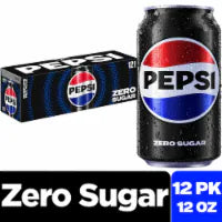 Pepsi Cola® Zero Sugar Soda Cans 12 pk / 12 fl oz