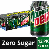 Mountain Dew® Zero Sugar Soda Cans 12 pk / 12 fl oz