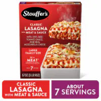 Stouffer's Classic Lasagna with Meat & Sauce Large Family Size Lasagna Frozen Dinners 57 OZ