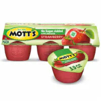 Mott's No Sugar Added Strawberry Applesauce Cups 6 ct / 3.9 oz