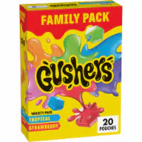 Gushers Family Pack Strawberry and Tropical Fruit Flavored Snacks 20 Pack