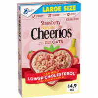 General Mills Strawberry Banana Cheerios Happy Heart Shapes Large Size Cereal 14.9 oz
