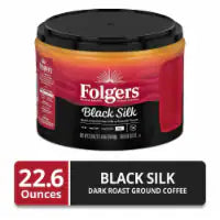 Folgers Black Silk Ground Coffee, Dark Roast 22.6 oz