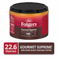 Folgers Gourmet Supreme Ground Coffee, Medium-Dark Roast 22.6 oz
