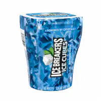 ICE BREAKERS iCE CUBES Peppermint Flavored Sugar Free Chewing Gum Bottle 40 pcs