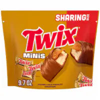 Twix Minis Caramel and Milk Chocolate Candy Sharing Size Bag 9.7 oz