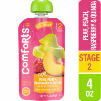 Comforts™ Stage 2 Pear Peach Raspberry and Quinoa Baby Food Puree Pouch 4 oz