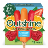 Outshine No Sugar Added Strawberry, Tangerine, and Raspberry Frozen Fruit Pops, 12 Count