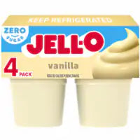 Jell-O Vanilla Sugar Free Pudding Cups Snack 4 CT
