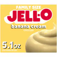 Jell-O Banana Cream Artificially Flavored Instant Pudding & Pie Filling Mix Family Size Box 5.1 OZ