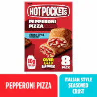 Hot Pockets Pepperoni Pizza Italian-Style Seasoned Crust Frozen Snacks 8PK
