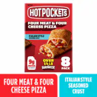 Hot Pockets Four Meat Four Cheese Italian-Style Seasoned Crust Frozen Snacks 8PK