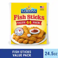 Gorton’s Crunchy Breaded Fish Sticks Cut from Real Fish, Crunchy Panko Breadcrumbs, Frozen 44 ct / 24.5 oz