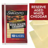 Sargento® Reserve Series™ Aged White Cheddar Sliced Cheese 10 Slices / 7 oz