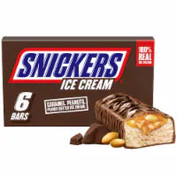SNICKERS Ice Cream Chocolatey Caramel Peanut Butter Ice Cream Bars Individually Wrapped Dessert 6 ct / 2 fl oz