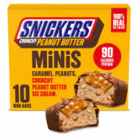 SNICKERS Ice Cream Minis, Milk Chocolatey, Caramel and Crunchy Peanut Butter Ice Cream Bars 10 pk / 0.95 fl oz