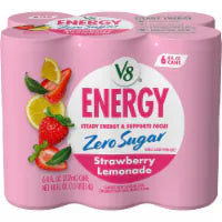 V8® Energy Zero Sugar Strawberry Lemonade Can Pack 6 cans / 8 fl oz