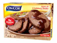 On-Cor® Gravy & 6 Salisbury Steaks Frozen Package Meal 28 oz