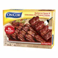 On-Cor® Barbecue Sauce & 6 Boneless Rib Shaped Patties Frozen Package Meal 26 oz
