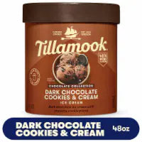 Tillamook® Chocolate Collection Dark Chocolate Cookies & Cream Ice Cream Tub 48 oz