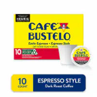 Café Bustelo Espresso Style Dark Roast Coffee, Keurig K-Cup Pods 10 cups