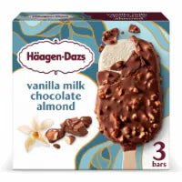 Haagen-Dazs Vanilla Milk Chocolate Almond Ice Cream Bars, 3 Count