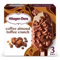 Haagen-Dazs Coffee Almond Toffee Crunch Ice Cream Bars, 3 Count