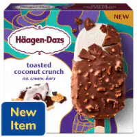 Haagen-Dazs Toasted Coconut Crunch Ice Cream Bars, 3 Count