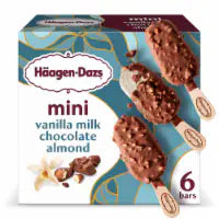 Haagen-Dazs Vanilla Milk Chocolate Almond Mini Ice Cream Bars, 6 Count