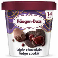 Haagen-Dazs Triple Chocolate Fudge Cookie Ice Cream, 14 Oz