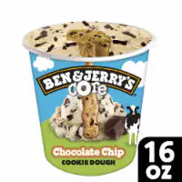 Ben & Jerry's Chocolate Chip Cookie Dough Core Ice Cream Pint 16 oz
