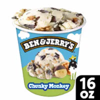 Ben & Jerry's Chunky Monkey® with Fudge and Walnuts and Banana Ice Cream Pint 16 oz