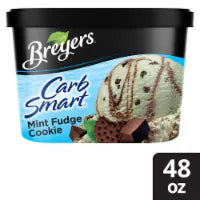 Breyers CarbSmart Mint Fudge Cookie Frozen Dairy Dessert 48 oz