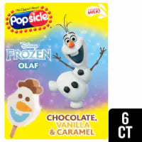 Popsicle Frozen Dessert Bars Disney Frozen Olaf 6 PC