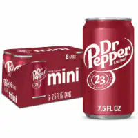 Dr Pepper Soda Mini Cans 6 pk / 7.5 fl oz