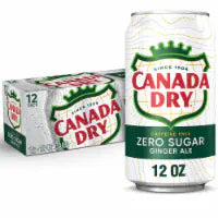 Canada Dry Zero Sugar Ginger Ale Caffeine Free Soda Cans 12 pk / 12 fl oz