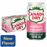 Canada Dry Fruit Splash Strawberry Ginger Ale Zero Sugar Soda Cans 12 pk / 12 fl oz