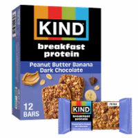 KIND Peanut Butter Banana Dark Chocolate Breakfast Protein Bars 12 Bars