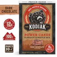 Kodiak Protein-Packed Dark Chocolate Power Cakes Pancake and Waffle Mix with 12g Protein 20 oz