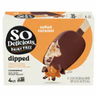 So Delicious Dairy Free Vegan Dipped Salted Caramel Cashew Milk Frozen Dessert Bars 4 ct / 2.3 fl oz