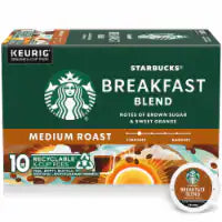 Starbucks® Breakfast Blend Medium Roast K-Cup Coffee Pods 10 pods