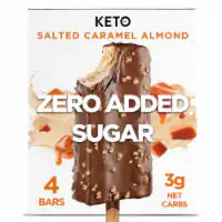 Keto Pint Zero Added Sugar Salted Caramel Almond Ice Cream Bars 4pk, 2.75 fl Oz Bars