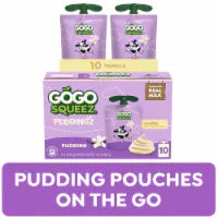 GoGo squeeZ PuddingZ On-the-Go Vanilla Pudding Snack Pouches 10 pk / 3 oz