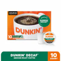 Dunkin’ Decaf Medium Roast Coffee, K-Cup Pods 10 count