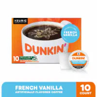 Dunkin’ French Vanilla Artificially Flavored Coffee, K-Cup Pods 10 count
