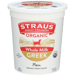 Straus Organic Whole Milk Plain Greek Yogurt 32 oz